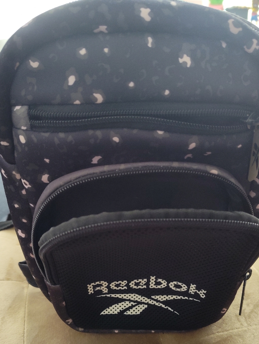 Reebok Black Mini Backpack with Light Camo Print